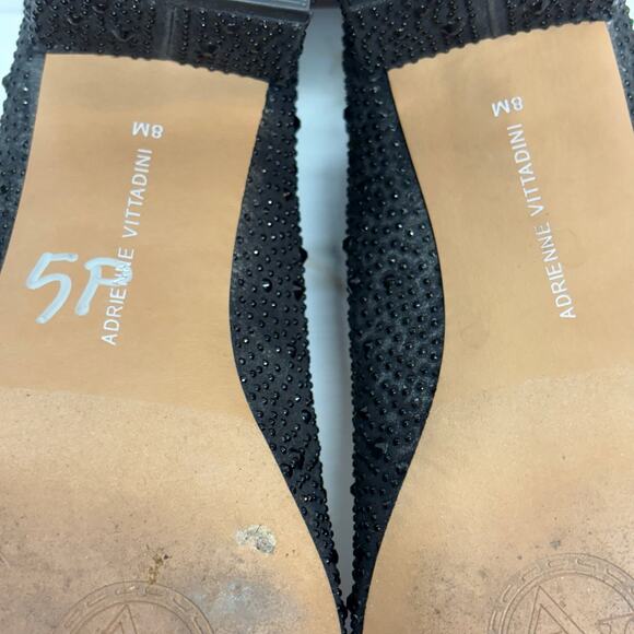 Adrienne Vittadini Fiona Pump Heels Woman 8 Black Beaded Block Heel‎ Pointed Toe - Picture 10 of 14